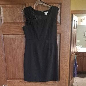 Worthington Black Sleeveless Sheath Dress with Shoulder Rosette